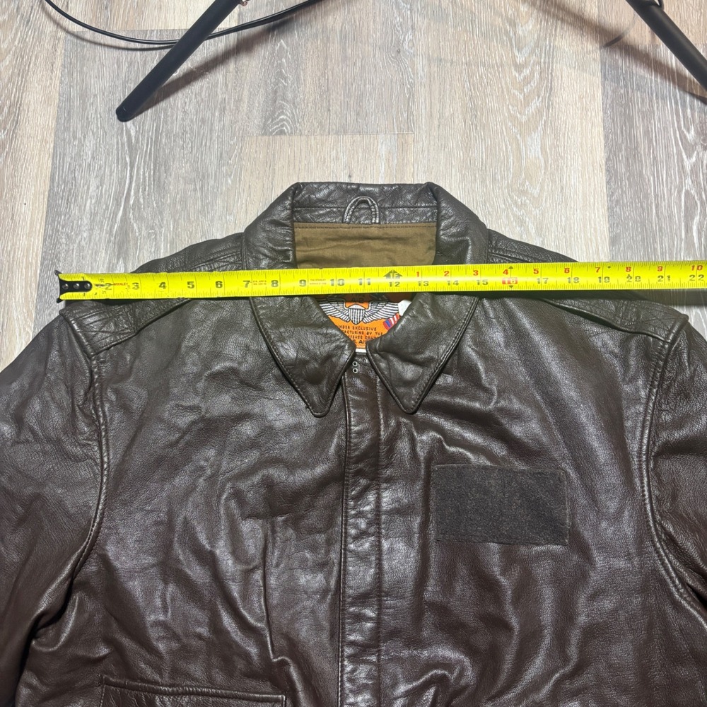 Cooper‎ Type A2 Gents Genuine Goatskin Leather Bomber Flight Jacket Size 46R Brn - Picture 11 of 15
